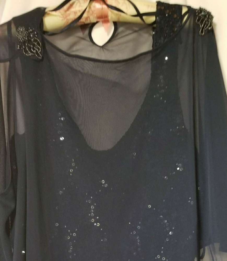 Dark Navy Blue sequinned dress